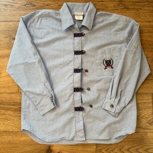 Vintage Jantzen Classics Sz Large Women's Long Sleeve Button Up Blouse Holiday